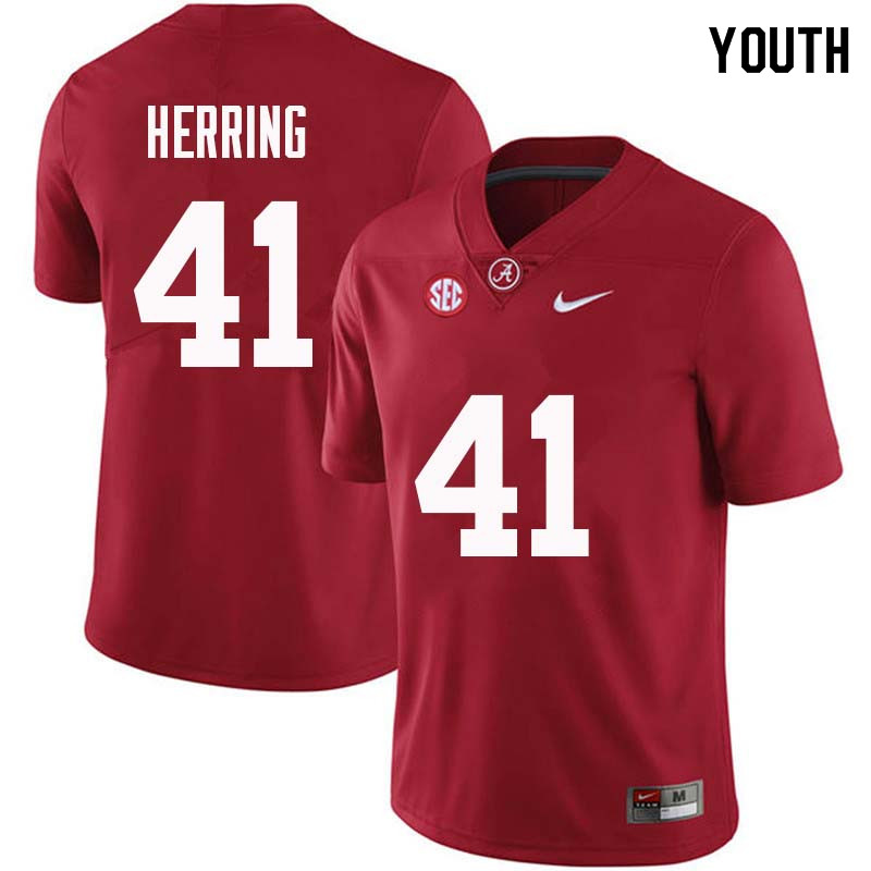 Alabama Crimson Tide Youth Chris Herring #41 Crimson NCAA Nike Authentic Stitched College Football Jersey JG16T61VE